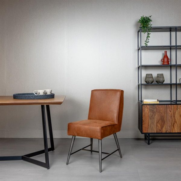 Belmonte Eetkamerstoel - fabric Cherokee 8 cognac Tower Living - Afbeelding 2