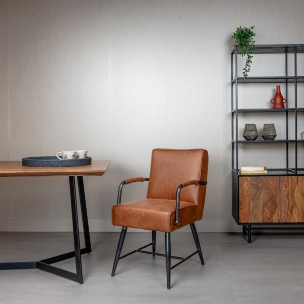 Belmonte Armstoel - fabric Cherokee 8 cognac Tower Living - Afbeelding 5