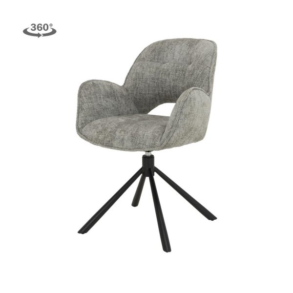 Isola Armstoel - fabric Haga 09 silver (draaibaar) Tower Living