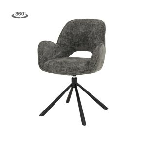 Isola Armstoel - fabric Haga 16 charcoal (draaibaar) Tower Living