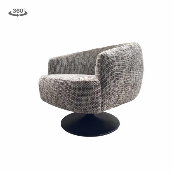 Barga Fauteuil - fabric TED 8 white-grey (draaibaar) Tower Living
