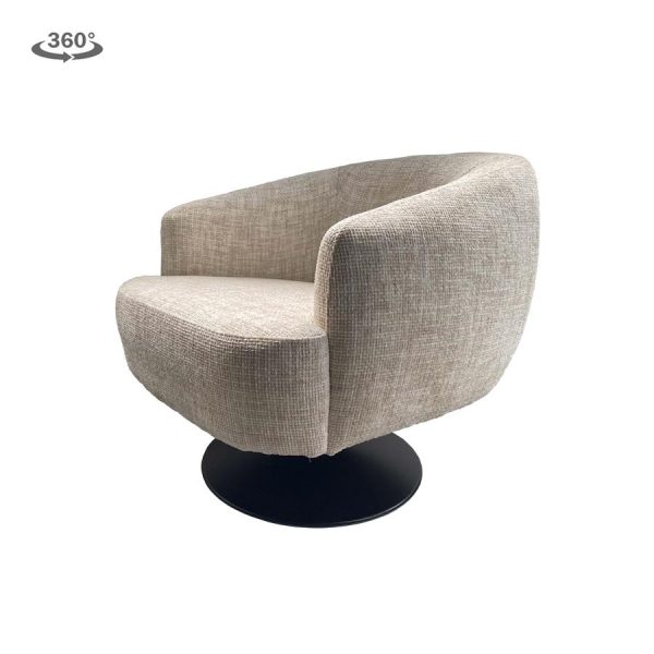 Barga Fauteuil - fabric TED 24 off white (draaibaar) Tower Living