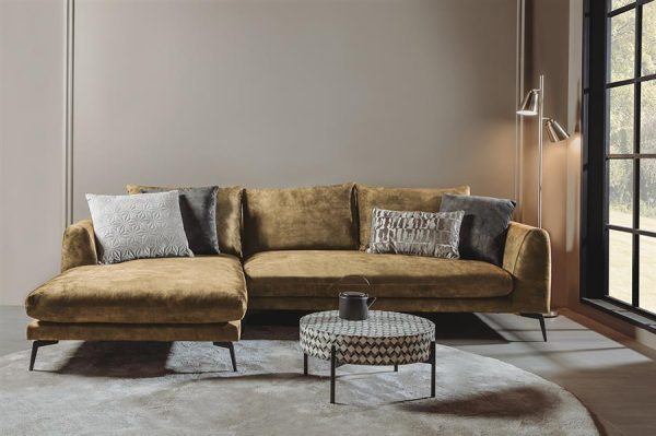 Nottingham  2 5-AR + Chaise L - Adore 015 Yellow Orange Tower Living - Afbeelding 2
