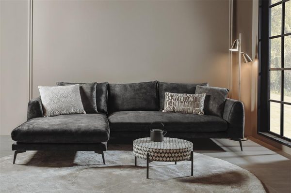 Nottingham  2 5-AR + Chaise L - Adore 029 Anthracite Grey Tower Living - Afbeelding 2