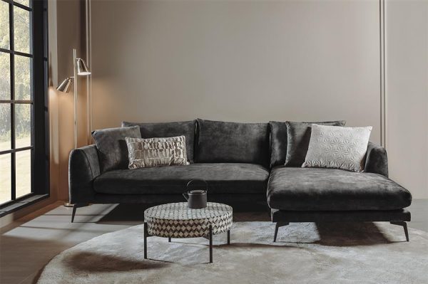 Nottingham  2 5-AL + Chaise R - Adore 029 Anthracite Grey Tower Living - Afbeelding 2