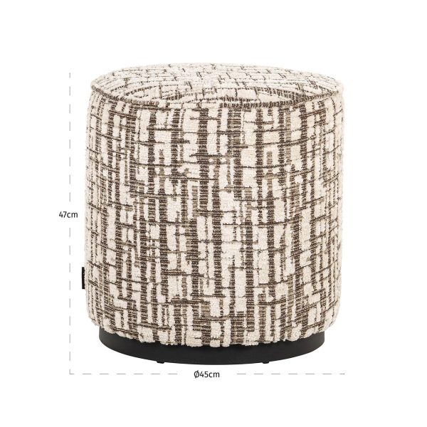 Poef Lexie 45Ø cream dalia (Dalia 11 Cream) Richmond Interiors - Afbeelding 2