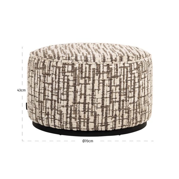 Poef Lexie 70Ø cream dalia (Dalia 11 Cream) Richmond Interiors - Afbeelding 2