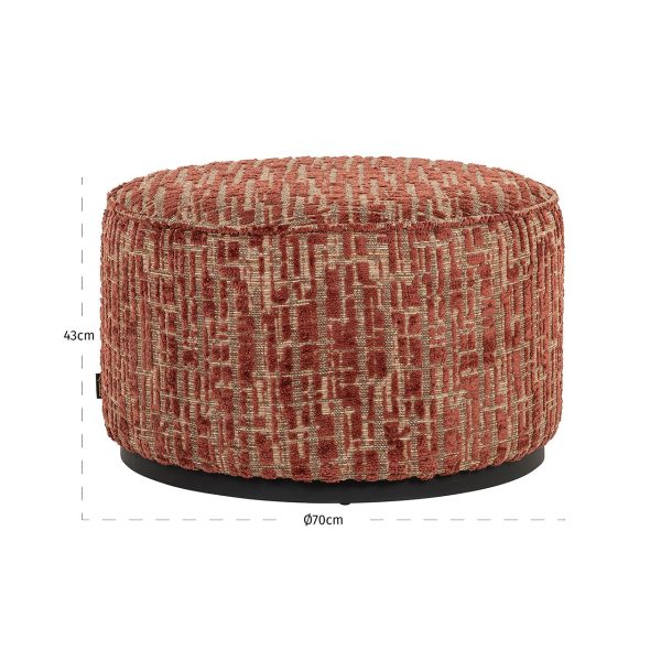 Poef Lexie 70Ø terra dalia (Dalia 511 Terra) Richmond Interiors - Afbeelding 2
