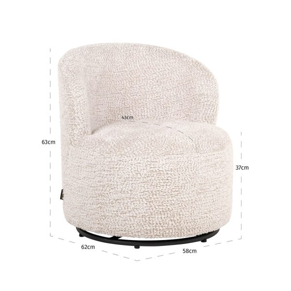 Draaistoel kids Jackie lovely cream (Be Lovely 11 Cream) Richmond Interiors - Afbeelding 5