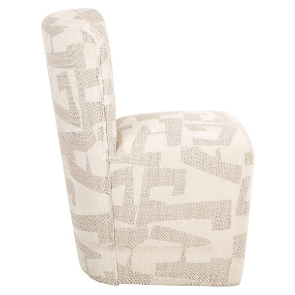 Stoel Lorain met wieltjes beige graffic (Beige graffic) Richmond Interiors - Afbeelding 2