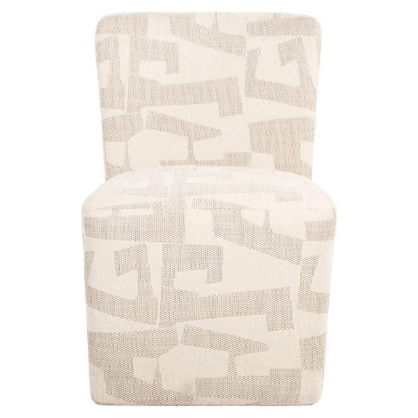 Stoel Lorain met wieltjes beige graffic (Beige graffic) Richmond Interiors - Afbeelding 4