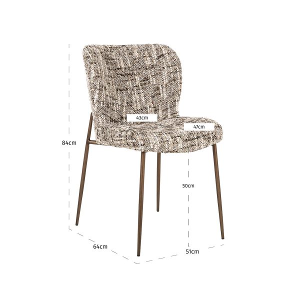Stoel Odarby brown omara (set van 2) (Omara 08 brown) Richmond Interiors - Afbeelding 5