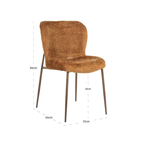 Stoel Odarby cognac fusion (set van 2) (Fusion cognac 28) Richmond Interiors - Afbeelding 5