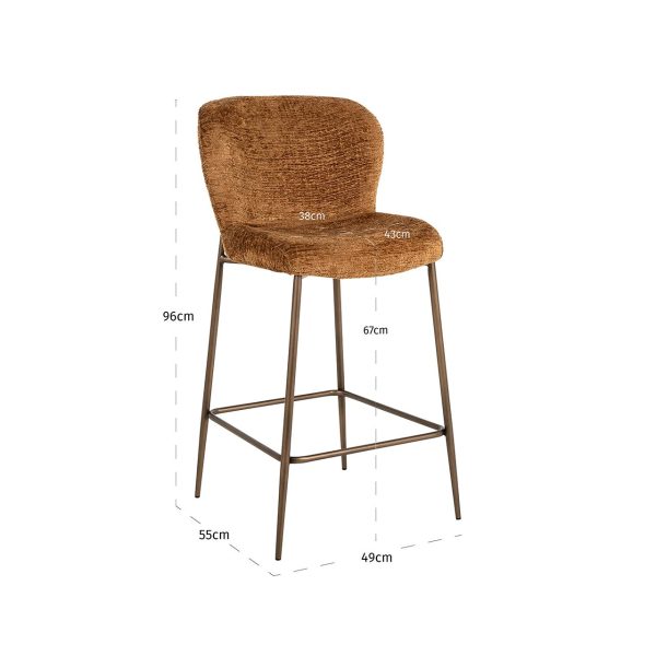 Counterstoel Odarby cognac fusion (Fusion cognac 28) Richmond Interiors - Afbeelding 5