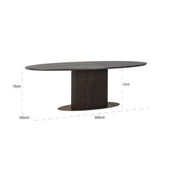 Eettafel Luxor ovaal 300 (Brown) Richmond Interiors - Afbeelding 5