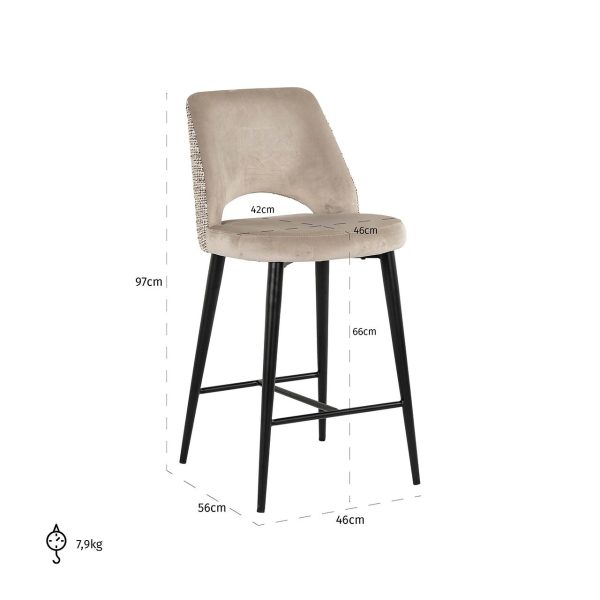 Counterstoel Tabitha trendy nature / quartz khak1 fire ret (Be Trendy 01 Nature) Richmond Interiors - Afbeelding 5