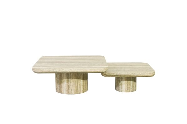 Salontafel Denizly grey faux travertine  (Set of 2) Richmond Interiors
