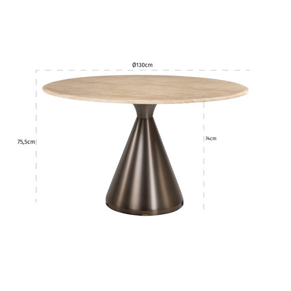 Eettafel Montgommery beige 130Ø Richmond Interiors - Afbeelding 3