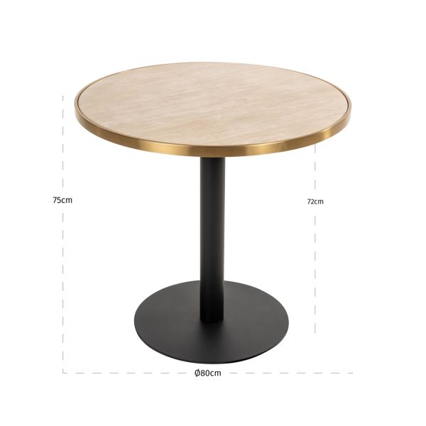 Bistrotafel Brazza beige 80Ø Richmond Interiors - Afbeelding 4