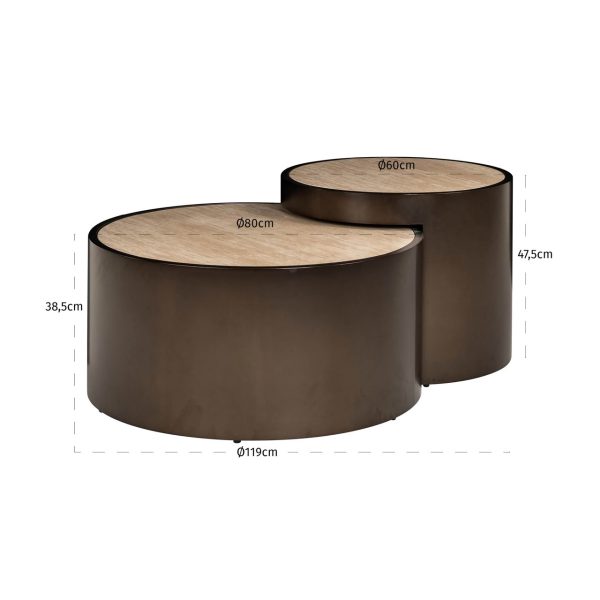 Salontafel Ronson beige (Set of 2) Richmond Interiors - Afbeelding 5
