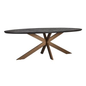 Eettafel Blackbone Brass black rustic oval 230 Richmond Interiors