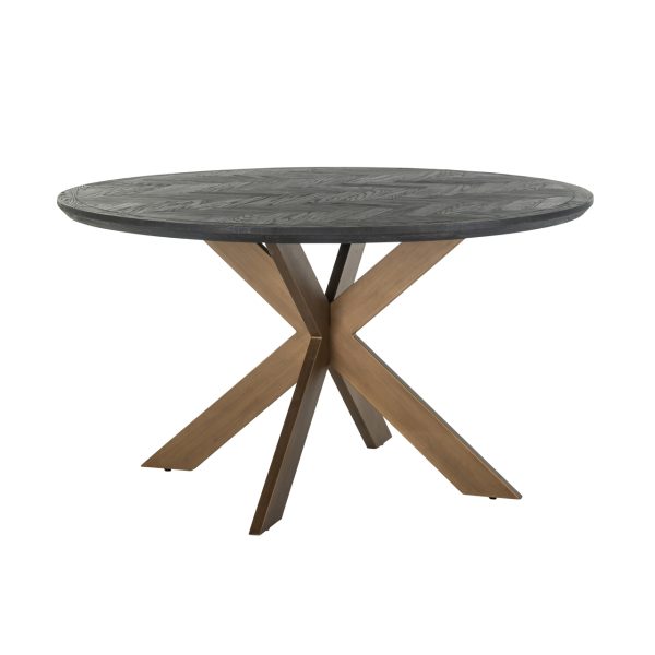 Eettafel Blackbone Brass black rustic 140Ø Richmond Interiors - Afbeelding 2