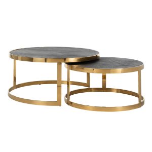 Salontafel Blackbone Gold black rustic (Set of 2) Richmond Interiors