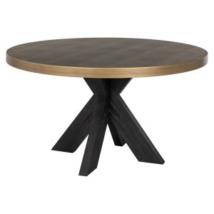 Eettafel Bloomville black/gold incl. glass top 140Ø Richmond Interiors
