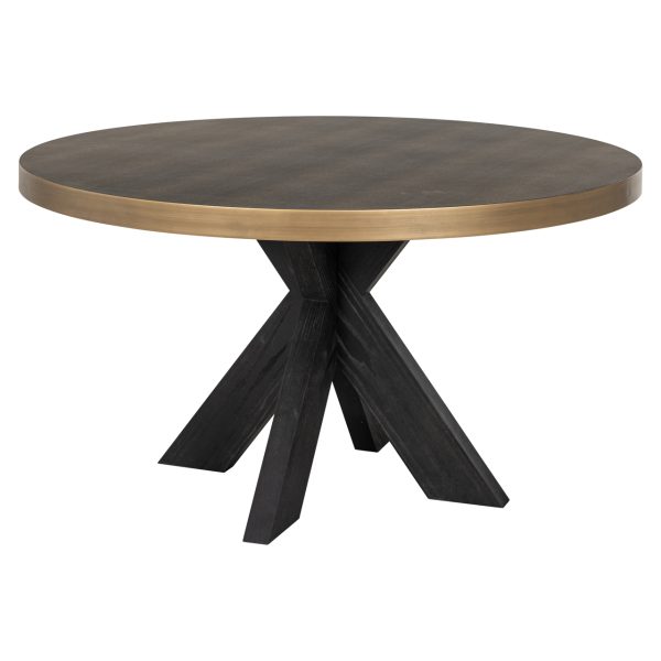 Eettafel Bloomville black/gold incl. glass top 140Ø Richmond Interiors