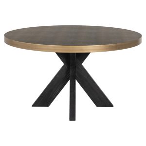 Eettafel Bloomville black/gold incl. glass top 140Ø Richmond Interiors