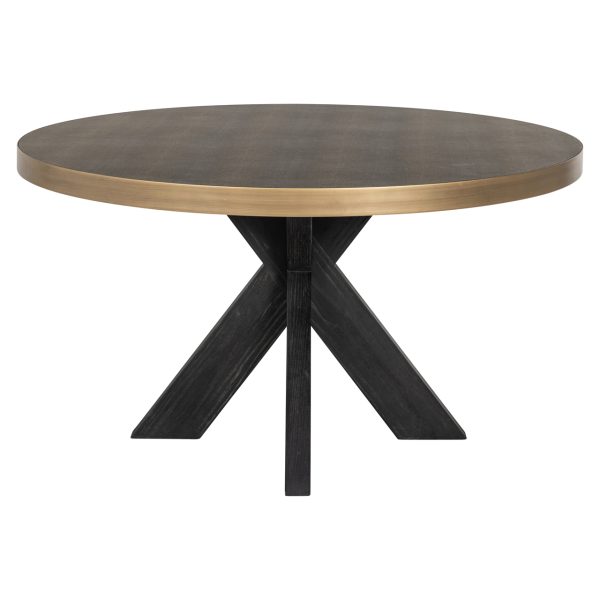 Eettafel Bloomville black/gold incl. glass top 140Ø Richmond Interiors