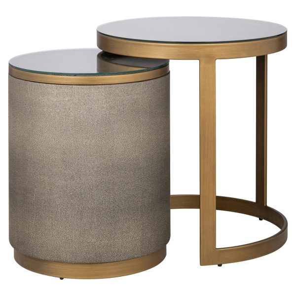 Bijzettafel Bloomville gold incl. glass (Set of 2) Richmond Interiors
