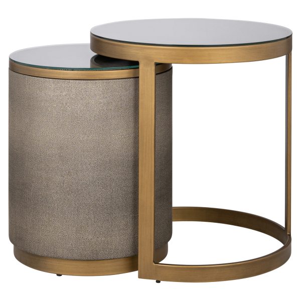 Bijzettafel Bloomville gold incl. glass (Set of 2) Richmond Interiors - Afbeelding 2