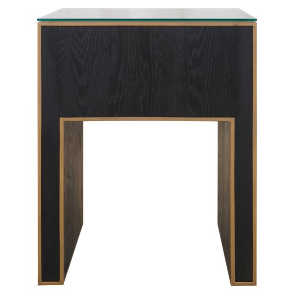 Nachtkastje Bloomville brown incl. glass top Richmond Interiors - Afbeelding 2