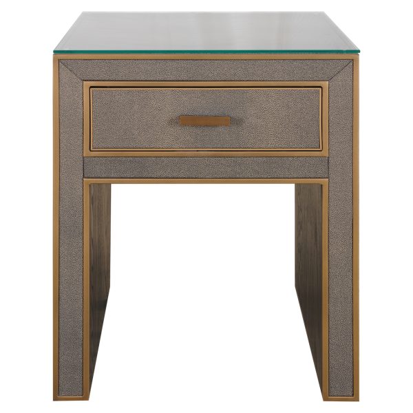 Nachtkastje Bloomville brown incl. glass top Richmond Interiors - Afbeelding 4