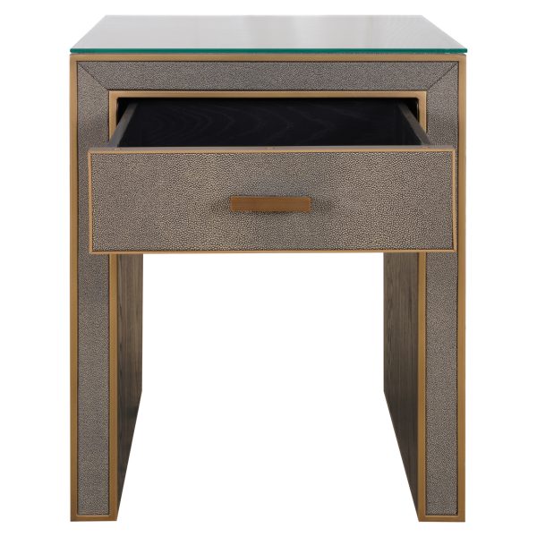 Nachtkastje Bloomville brown incl. glass top Richmond Interiors - Afbeelding 5