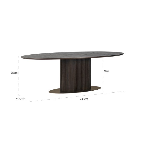 Eettafel Luxor brown oval 235 Richmond Interiors - Afbeelding 2