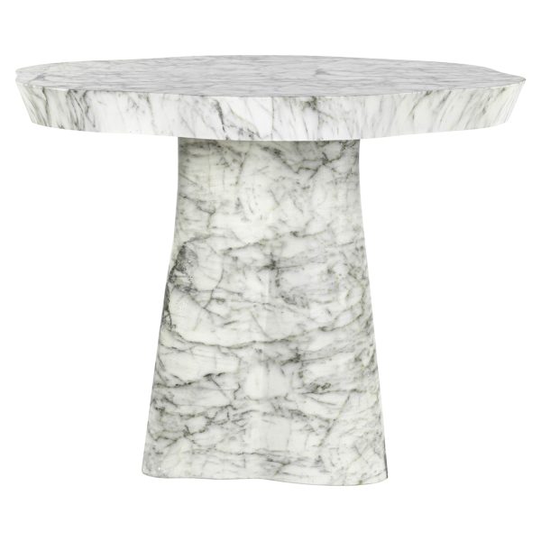 Outdoor eettafel Rockyard white marble look 100Ø Richmond Interiors