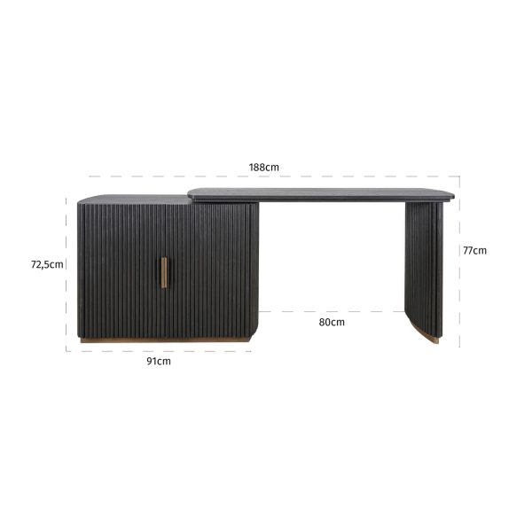 Bureau Cambon dark coffee Richmond Interiors - Afbeelding 7