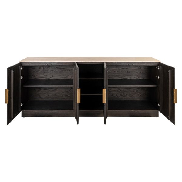 Dressoir Claremont brown  4-doors 2-shelves Richmond Interiors - Afbeelding 3