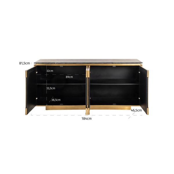 Dressoir Finsbury black/gold Richmond Interiors - Afbeelding 5