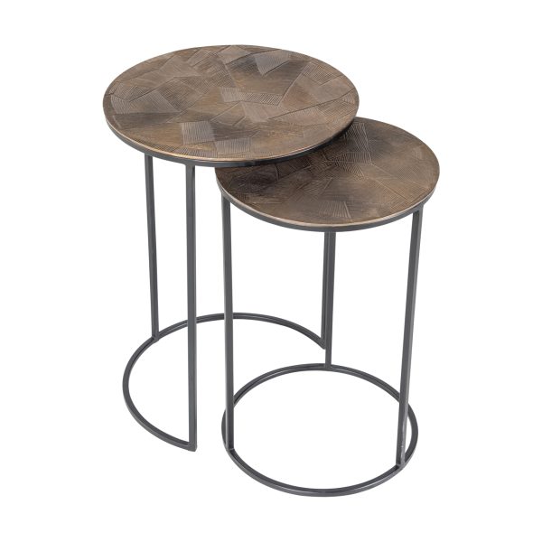 Bijzettafel Tulum brushed gold (Set of 2) Richmond Interiors - Afbeelding 2