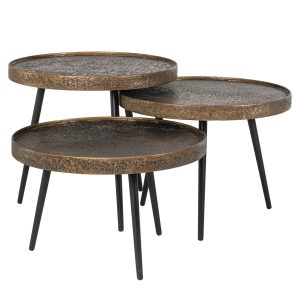 Salontafel Luton black/gold (Set of 3) Richmond Interiors