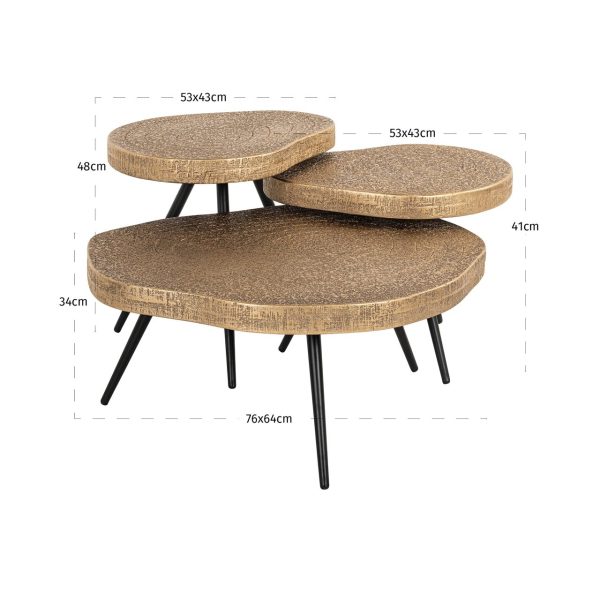 Salontafel Symba bronze (Set of 3) Richmond Interiors - Afbeelding 3