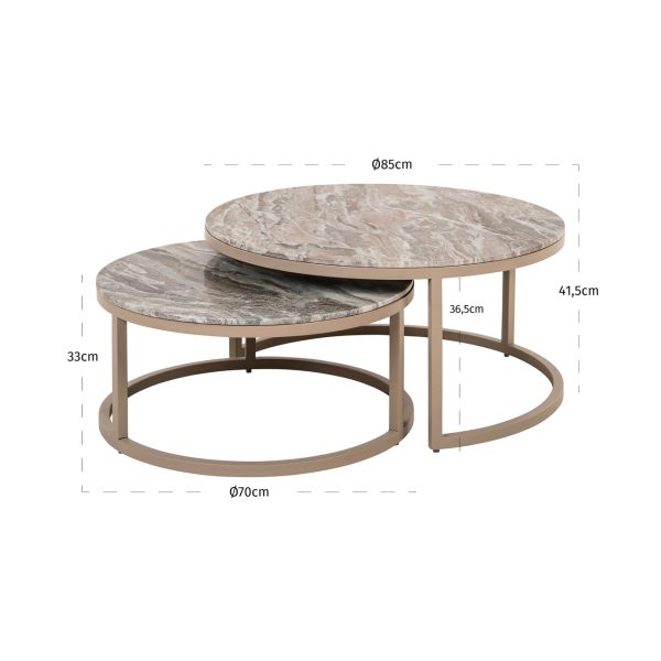 Salontafel Fairfax stone (Set of 2) Richmond Interiors - Afbeelding 6