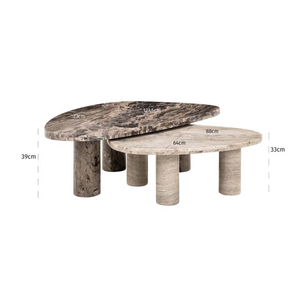Salontafel Nazario brown (Set of 2) Richmond Interiors - Afbeelding 3