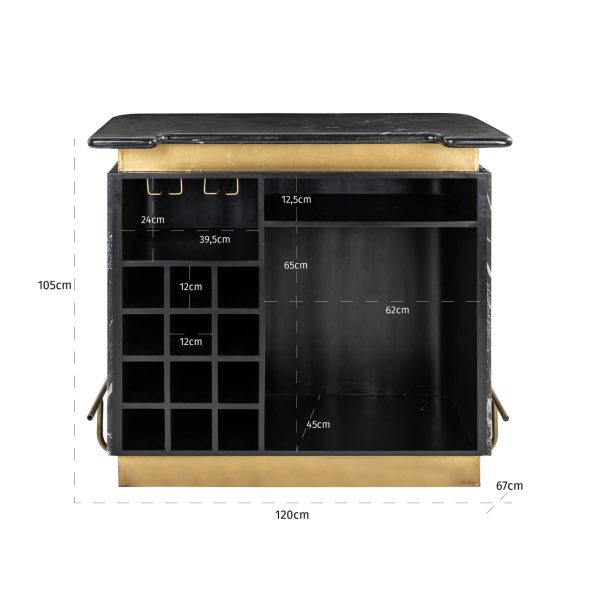 Bar Bombay black/gold Richmond Interiors - Afbeelding 4