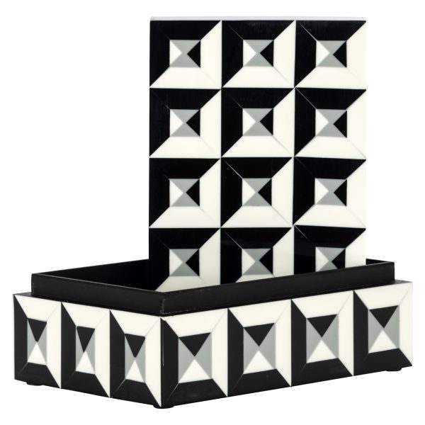 Opbergdoos Licia black/white Richmond Interiors - Afbeelding 3