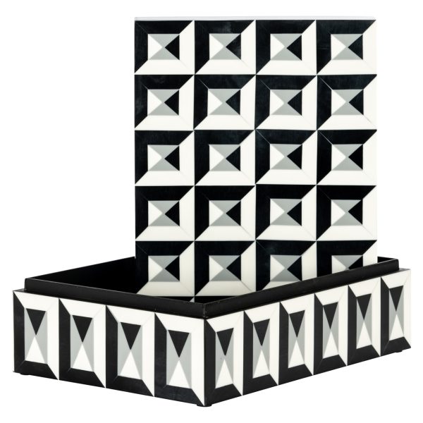 Opbergdoos Licia black/white large Richmond Interiors - Afbeelding 3