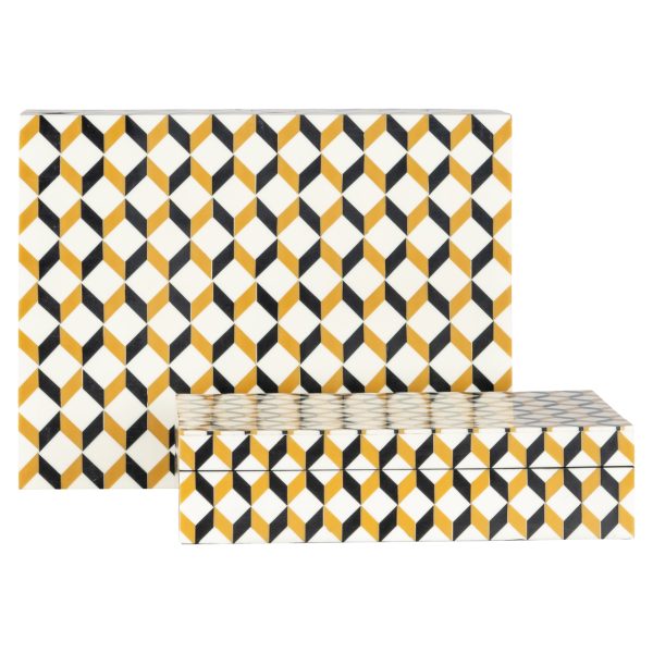 Opbergdoos Frences black/gold (Set of 2) Richmond Interiors - Afbeelding 2